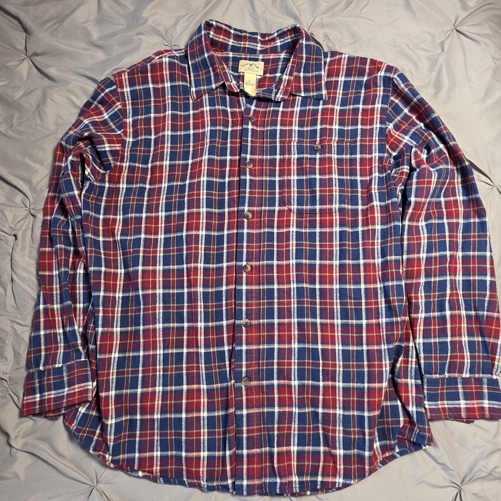 Men's Plaid Shirt - Red and Blue